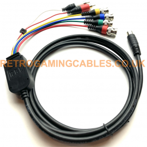 Sega Saturn NTSC/PAL RGBS BNC cable
